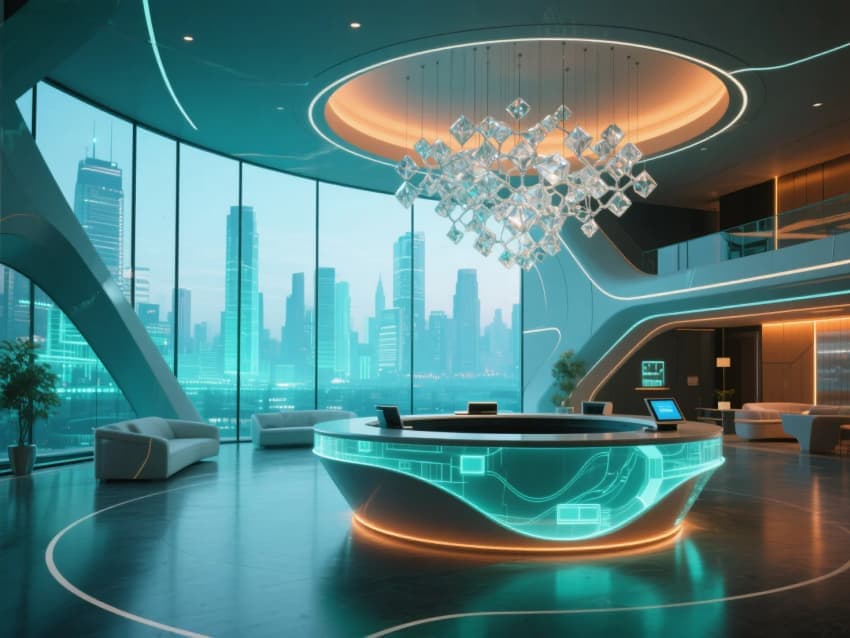 蕪湖酒店設(shè)計(jì)：未來(lái)主義酒店大堂空間設(shè)計(jì)方案效果分享