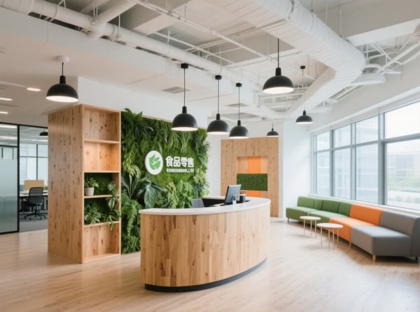 蕪湖食品零售公司辦公樓辦公空間設(shè)計(jì)裝修效果分享