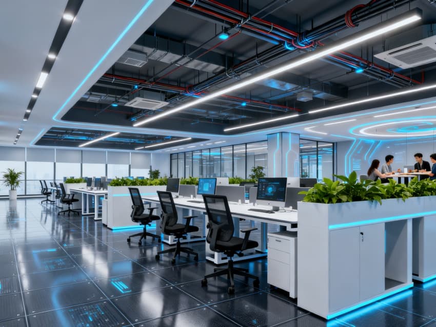 滁州3100平信息技術(shù)公司辦公空間裝修設(shè)計(jì)效果