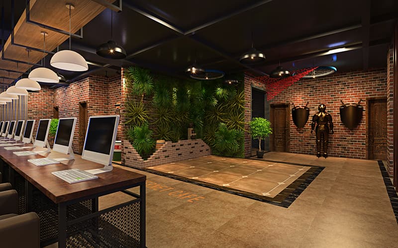 網(wǎng)咖大門入口處