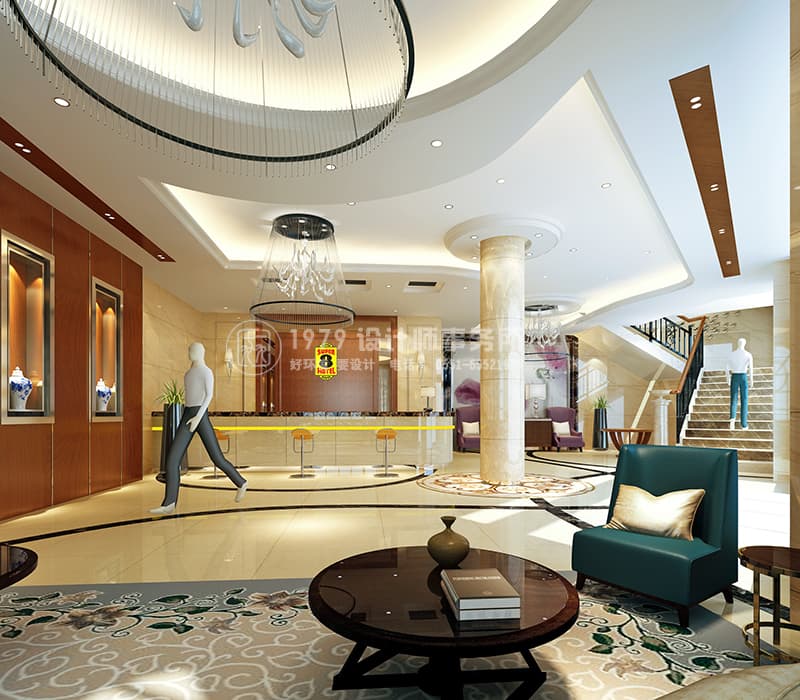 速八酒店大堂設計效果圖