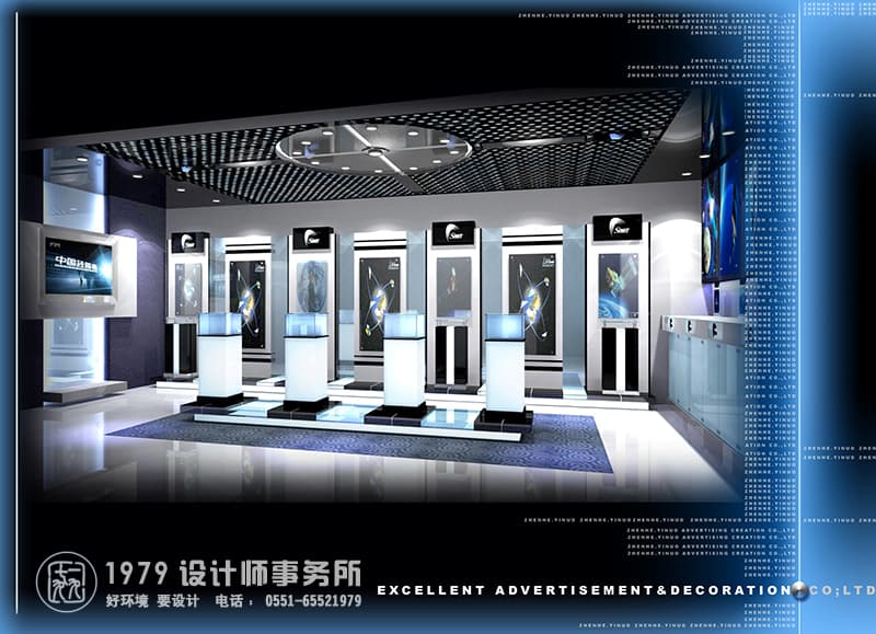 衛(wèi)星所科技品展示臺設計效果圖