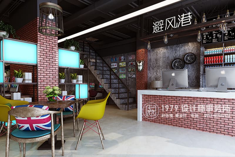 合肥瑤海公園避風(fēng)港網(wǎng)咖吧臺(tái)裝修效果圖