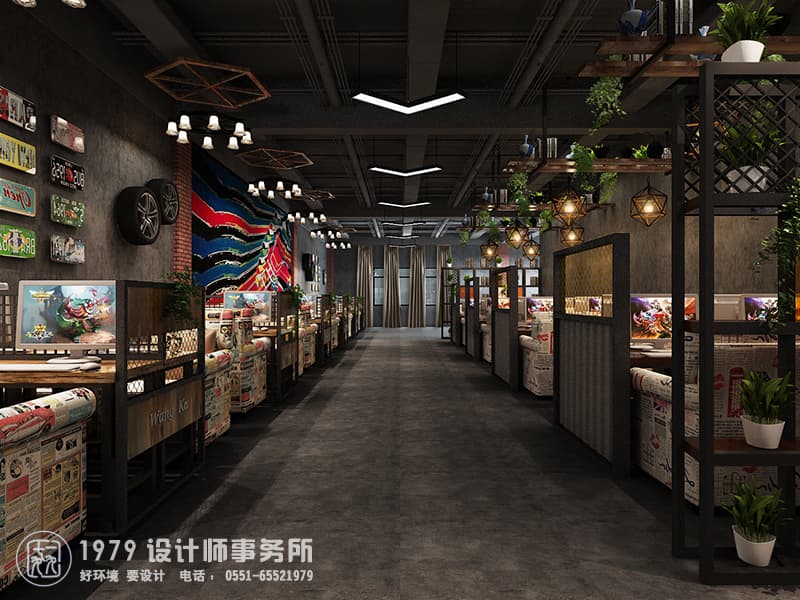 合肥東至路鰻魚網(wǎng)咖大廳裝修設(shè)計效果圖