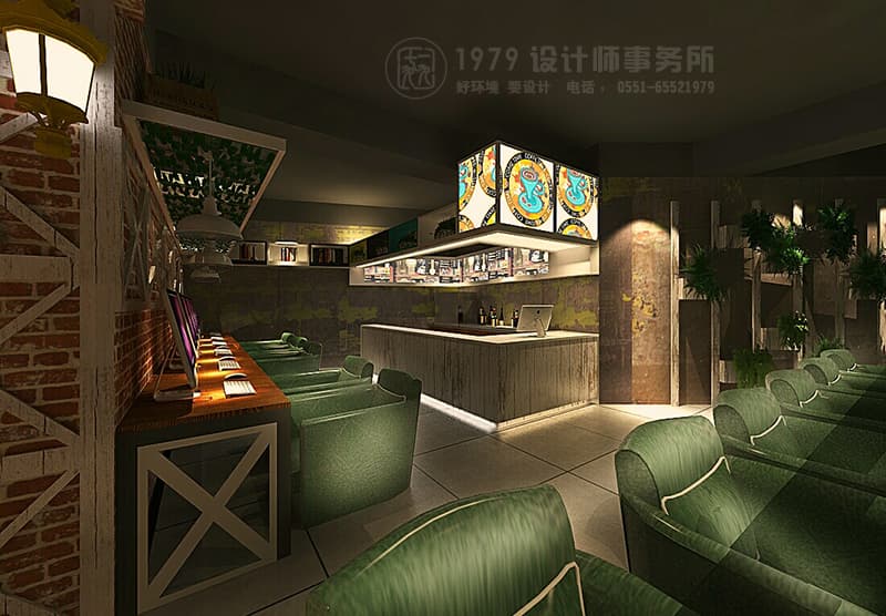 合肥飛云網咖競技區(qū)裝修設計效果圖